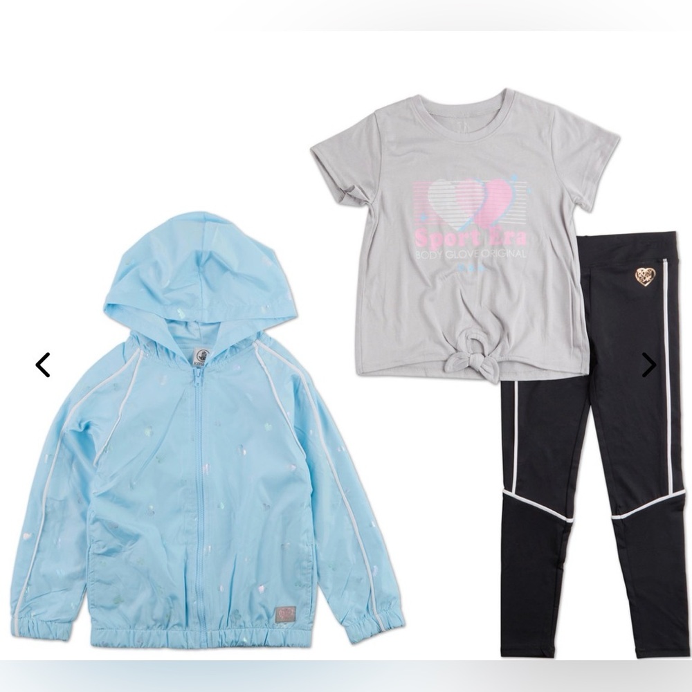 Body Glove Little Girls 3-Piece Leggings Set With Jacket - 3T